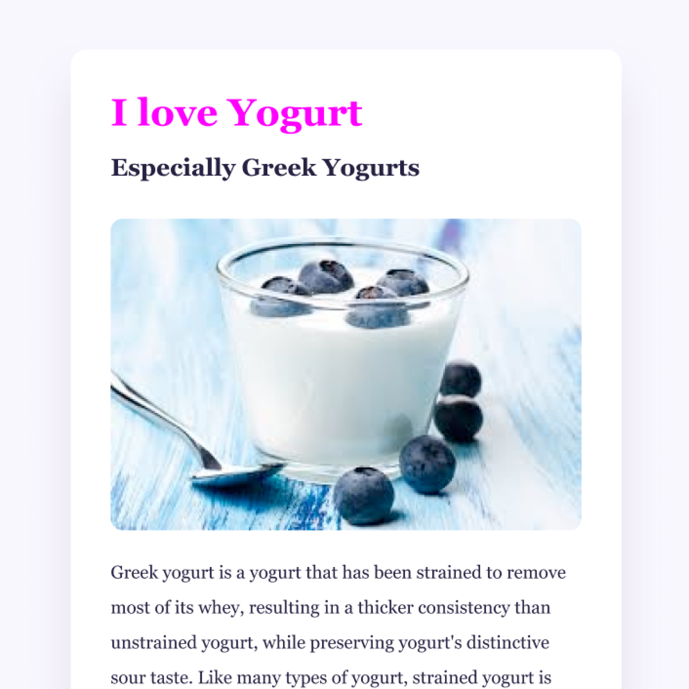 Image of blueberry yogurt